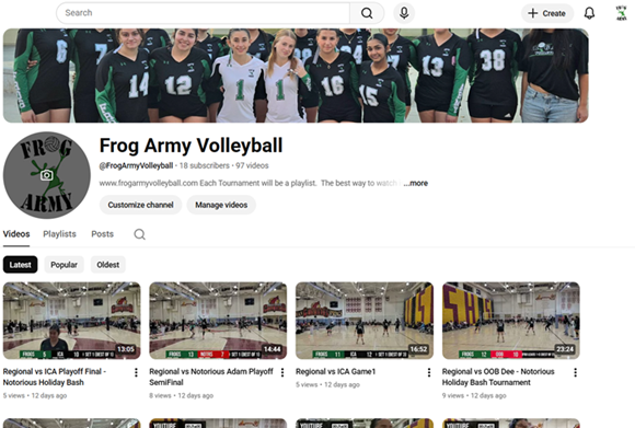 Frog Army Youtube Page